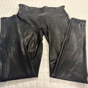 SPANX black faux leather leggings